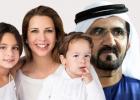 محمد بن راشد آلي مكتوم وزوجته السابقة هيا بن الحسين وطفليهما