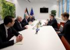 جانب من اجتماع رئيس الوزراء محمد اشتية مع مسؤولين في الاتحاد الأوروبي