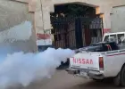 خلال رش المبيدات في قرية العليقات