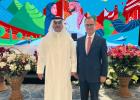 السفير منتصر أبو زيد مع نظيره السعودي خلال الاحتفال باليوم الوطني للسعودية