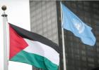 من مراسم رفع علم فلسطين