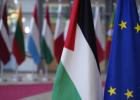 أعلام فلسطين والاتحاد الأوروبي