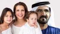 محمد بن راشد آلي مكتوم وزوجته السابقة هيا بن الحسين وطفليهما