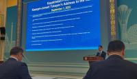 السفير الفلسطيني في كازاخستان منتصر ابو زيد خلال القاء الكلمة في برلمان جمهورية كازاخستان