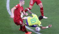 جانب من مباراة البرازيل ضد صربيا