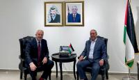 حسين الشيخ خلال استقبال السفير الروسي