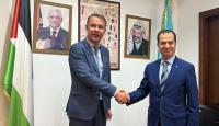 السفير منتصر أبو زيد خلال استقبال نظيره الليتواني الجديد