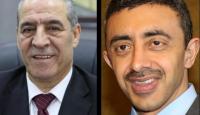 وزير خارجية الامارات عبدالله بن زايد وأمين سر اللجنة التنفيذية حسين الشيخ