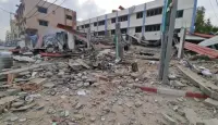 آثار الدمار بأحد مدارس غزة جراء القصف الإسرائيلي