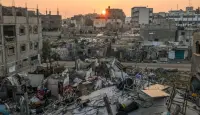 مخيم للنازحين الفلسطينيين بجنوب قطاع غزة  ا ف ب