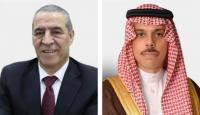 حسين الشيخ ووزير الخارجية السعودي