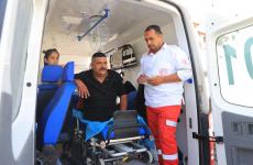 الاجلاء الطبي من مستشفى التأهيل الطبي التابع لجمعية الهلال الاحمر الفلسطيني