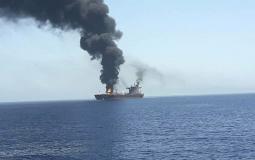 استهداف سفينة في خليج عمان