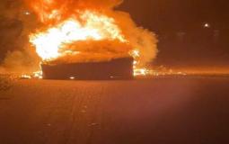 حريق سيارة موديل S بلايد