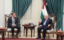 جانب من لقاء الرئيس الفلسطيني محمود عباس بمستشار الأمن القومي الأمريكي جيك سوليفان