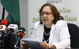 الدكتورة مي الكيلة وزيرة الصحة الفلسطينية