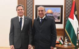 حسين الشيخ عضو اللجنة التنفيذية ووزير الخارجية الأمريكي أنتوني بلينكن