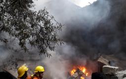 حريق عدة منازل بغزة