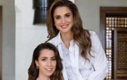 الملكة رانيا وزوجة ابنها الأميرة رجوة