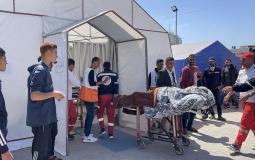 المستشفى الميداني التابع لجمعية الهلال الاحمر الفلسطيني في السرايا