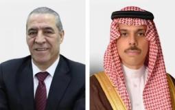 حسين الشيخ ووزير الخارجية السعودي