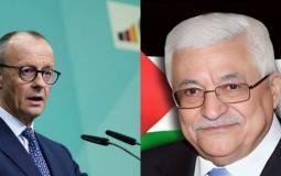 الرئيس محمود عباس و المستشار الألماني فريدريك ميرتس