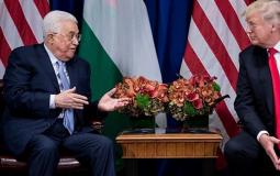 الرئيس الفلسطيني محمود عباس ونظيرة الأمريكي دونالد ترامب