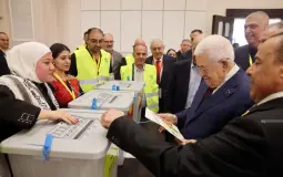 الرئيس محمود عباس خلال انتخابات حركة فتح