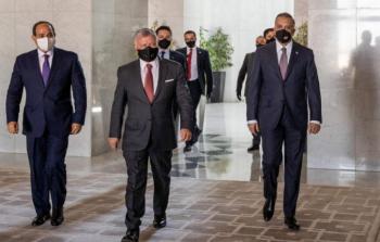 ملك الاردن والرئيس المصري ورئيس وزراء العراق