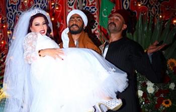 الفنان أحمد سعد والفنان محمد رمضان والفنانة سمية الخشاب