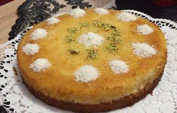 بسبوسة بجوز الهند والقشطة