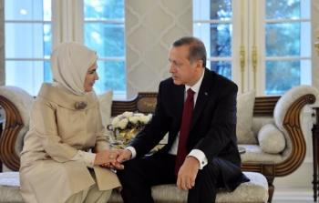 الرئيس التركي رجب طيب اردوغان وزوجته