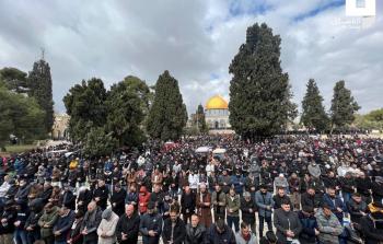 خلال صلاة الجمعة في المسجد الاقصى اليوم
