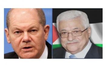 الرئيس محمود عباس والمستشار الألماني