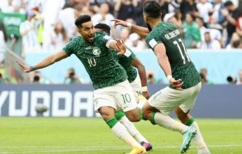 المنتخب السعودي خلال مباراته مع الارجنتين