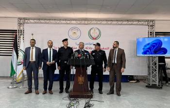 جانب من مؤتمر الداخلية حول نتائج التحقيق في حريق جباليا