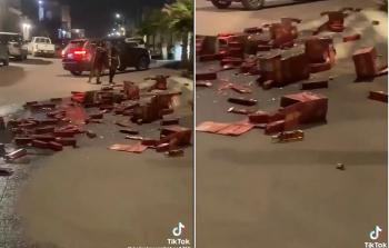 شاحنة سعودية محملة بالخمور