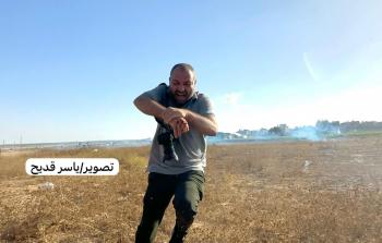 إصابة الصحفي اشرف ابو عمرة