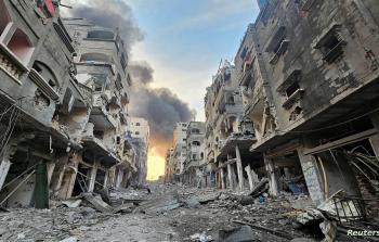 أحد شوارع مدينة غزة عقب القصف الاسرائيلي