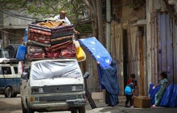 نزوح المواطنين في قطاع غزة