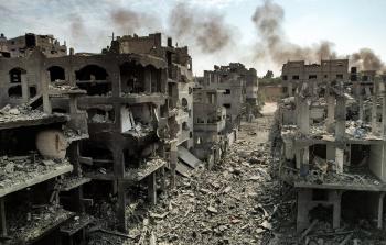 اثار الدمار في غزة