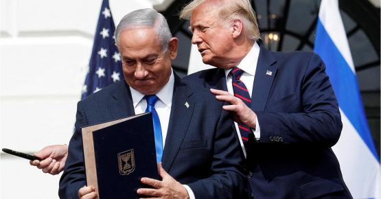 الرئيس الأمريكي دونالد ترامب ورئيس الوزراء الاسرائيلي بنيامين نتنياهو