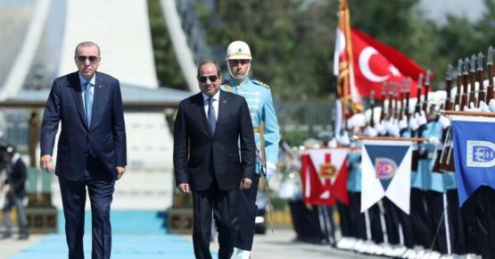 الرئيس التركي رجب طيب أردوغان خلال استقبال نظيره المصري عبدالفتاح السيسي