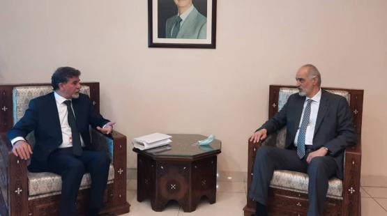 السفير عبدالهادي مع نائب وزير الخارجية السوري