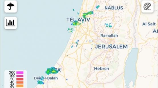 هطولات مطرية على فلسطين
