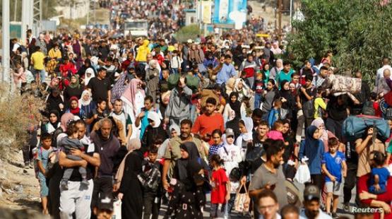 نزوح اهالي غزة نحو الجنوب