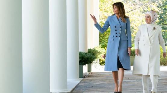 أمينة عقيلة الرئيس التركي رجب طيب أردوغان وميلانيا زوجة الرئيس الأمريكي دونالد ترامب