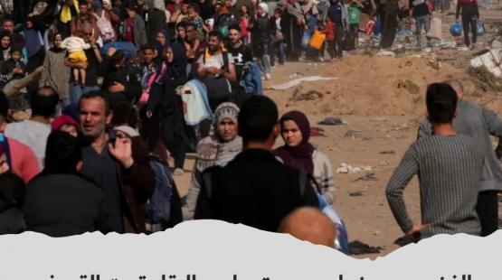 نزوح المواطنين من منازلهم في غزة