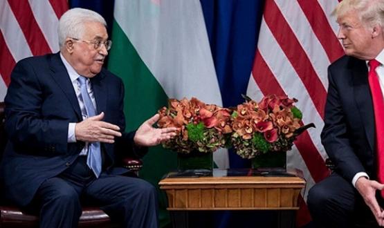 الرئيس الفلسطيني محمود عباس ونظيرة الأمريكي دونالد ترامب