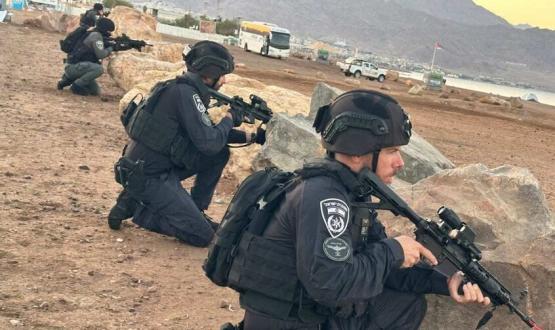 جزء من التدريبات التي تجريها الشرطة الإسرائيلية والجيش الإسرائيلي في إطار عمليتي "تعزيز الجدار" و"الرياح الجنوبية"